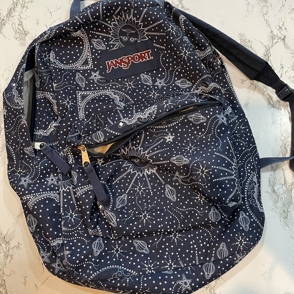 blue jansport backpack